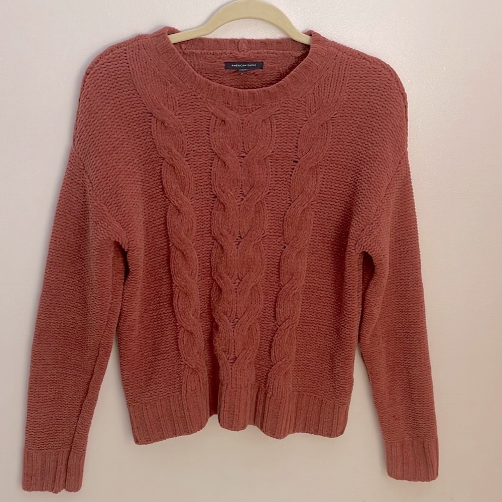 American Eagle | Women’s Rust Pullover Cable Knit Sweater Size Small S